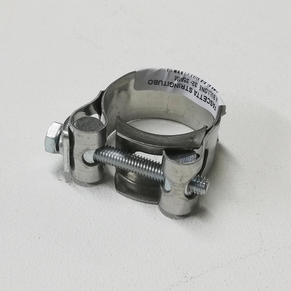 Fascetta in acciaio stringi tubo larga a bullone, diametro 34-37mm