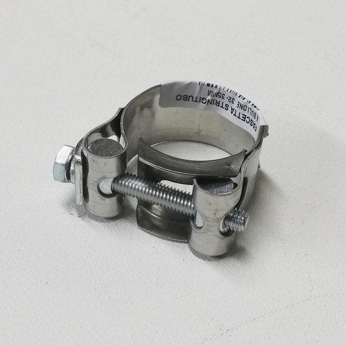 Fascetta in acciaio stringi tubo larga a bullone, diametro 34-37mm