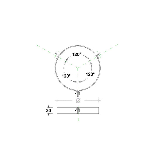 Fascetta in rame da 230mm per cavi tiranti