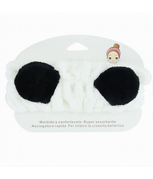 Fascia Capelli Doccia Shampoo Trucco Asciugamano Spugna Con Orecchie Panda 10731         