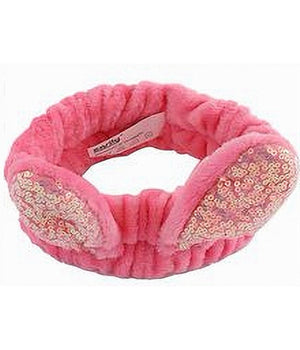 Fascia Capelli Doccia Shampoo Trucco Spugna Orecchie Coniglio Paillettes 59686         