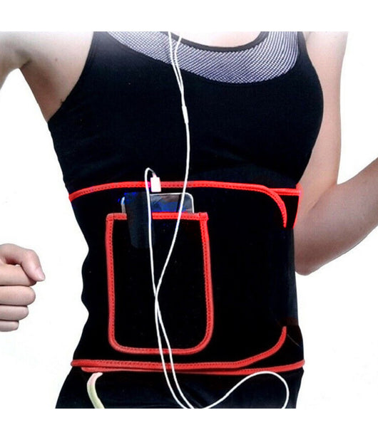 Fascia Corsetto Lombare Ortopedico Elastico + Tasca Portacellulare Colore Rosso         