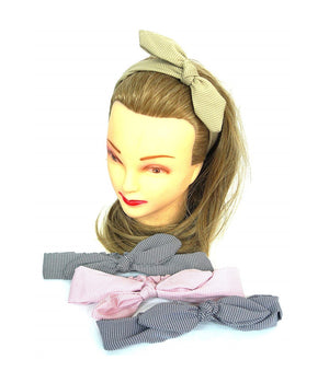 Fascia Elastica 2 Pezzi Quadri Annodata Fiocco Retro Ferma Capelli Accessori         