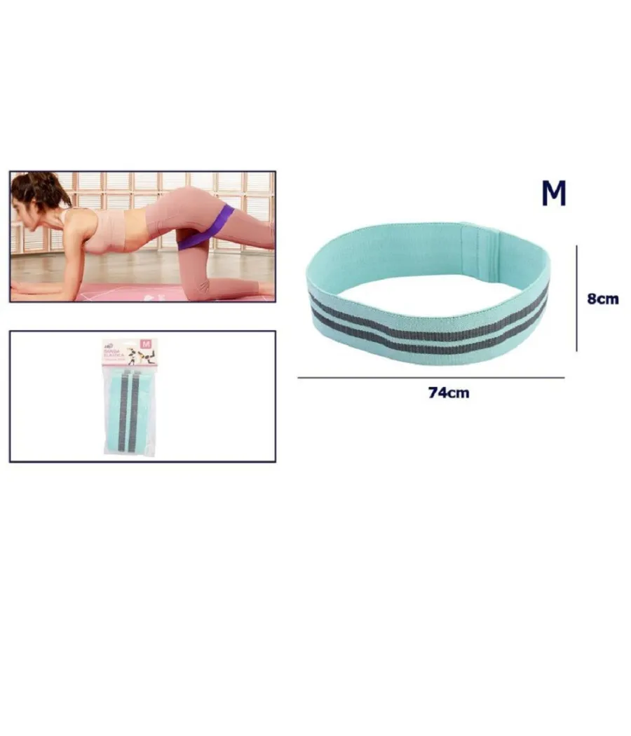 Trade Shop - Fascia Elastica Esercizi Bande Resistenza Allenamento Yoga Fitness Antiscivolo - Azzurro   M