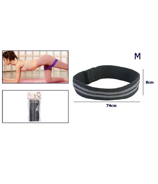 Trade Shop - Fascia Elastica Esercizi Bande Resistenza Allenamento Yoga Fitness Antiscivolo - Nero   M