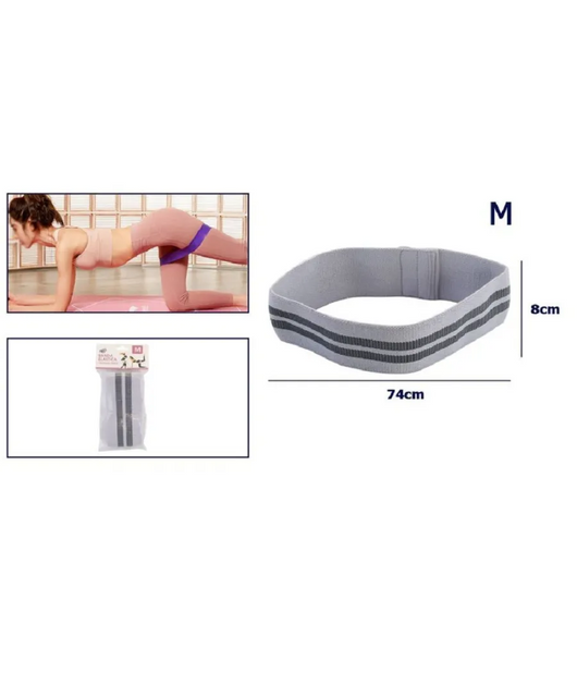 Trade Shop - Fascia Elastica Esercizi Bande Resistenza Allenamento Yoga Fitness Antiscivolo - Grigio   M