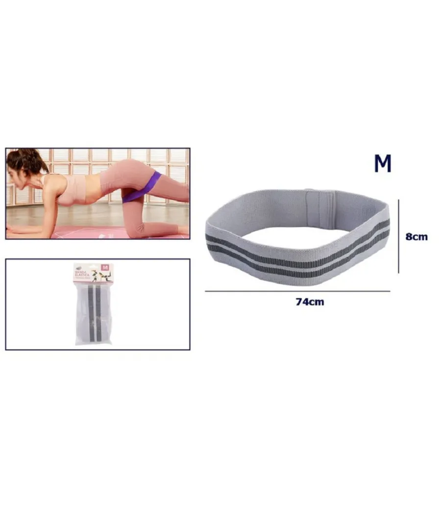 Trade Shop - Fascia Elastica Esercizi Bande Resistenza Allenamento Yoga Fitness Antiscivolo - Grigio   M
