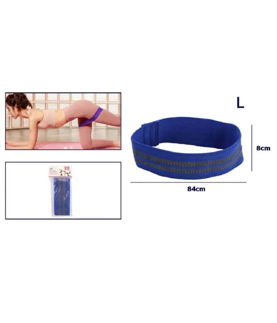 Trade Shop - Fascia Elastica Esercizi Bande Resistenza Allenamento Yoga Fitness Antiscivolo - Blu   L