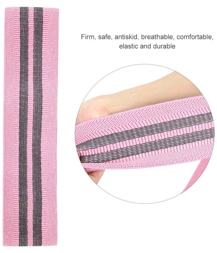 Trade Shop - Fascia Elastica Esercizi Bande Resistenza Allenamento Yoga Fitness Antiscivolo - Rosa   L