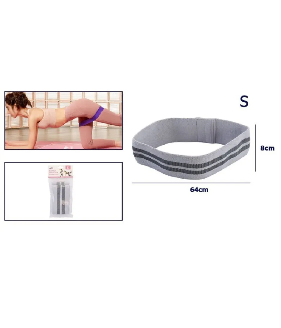 Trade Shop - Fascia Elastica Esercizi Bande Resistenza Allenamento Yoga Fitness Antiscivolo - Grigio   S