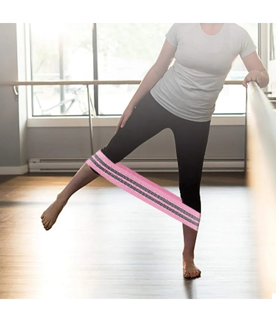 Trade Shop - Fascia Elastica Esercizi Bande Resistenza Allenamento Yoga Fitness Antiscivolo - Rosa   S