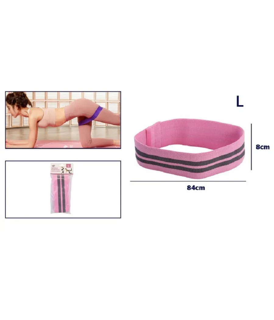 Trade Shop - Fascia Elastica Esercizi Bande Resistenza Allenamento Yoga Fitness Antiscivolo - Rosa   L