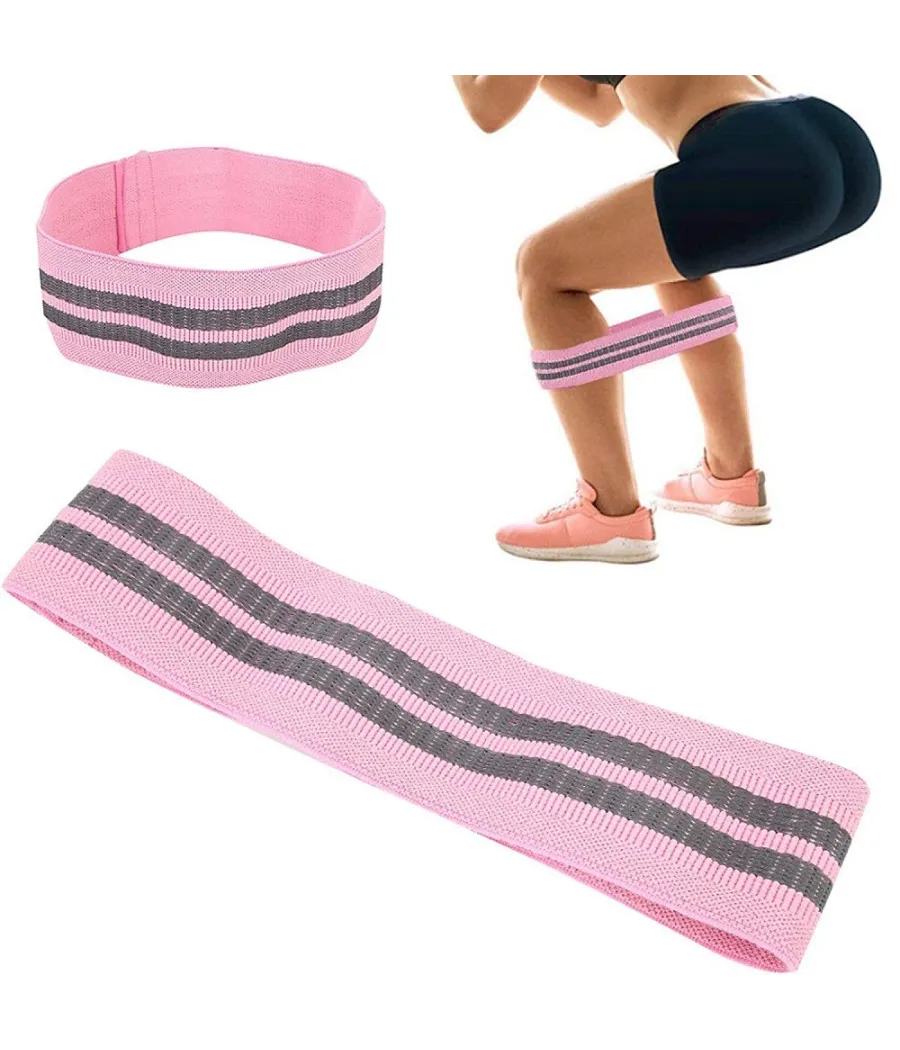 Trade Shop - Fascia Elastica Esercizi Bande Resistenza Allenamento Yoga Fitness Antiscivolo - Grigio   L