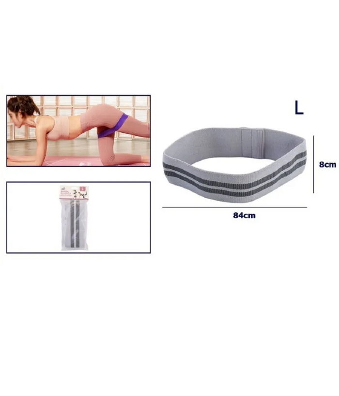 Trade Shop - Fascia Elastica Esercizi Bande Resistenza Allenamento Yoga Fitness Antiscivolo - Grigio   L