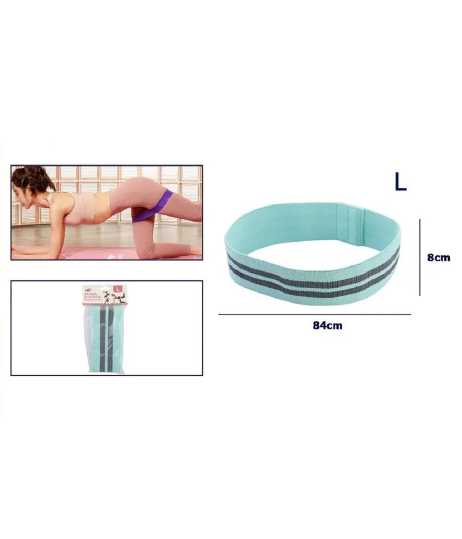 Trade Shop - Fascia Elastica Esercizi Bande Resistenza Allenamento Yoga Fitness Antiscivolo - Azzurro   L