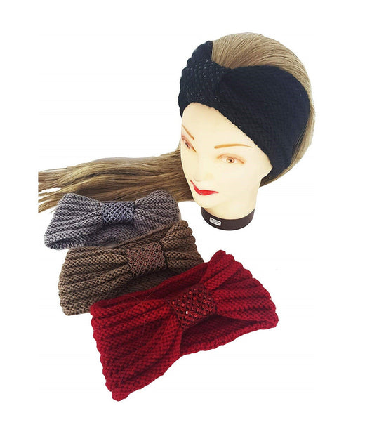 Fascia Elastica Lana Paillettes Annodata Retro Ferma Capelli Tessuto Accessori         