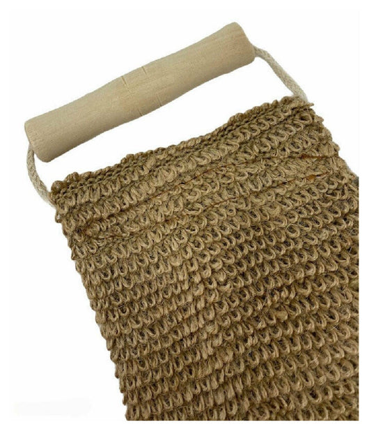 Fascia Lava Schiena Esfoliante In Poliestere Con Manici In Canapa 11x50cm 69582         