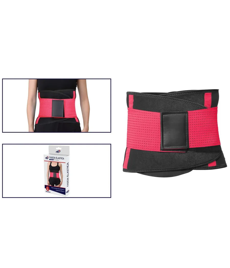 Trade Shop - Fascia Lombare Supporto Per La Schiena Cintura Di Sostegno Trainer Pancia Unisex - Rosso   Xl