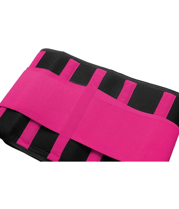 Trade Shop - Fascia Lombare Supporto Per La Schiena Cintura Di Sostegno Trainer Pancia Unisex - Fucsia   L