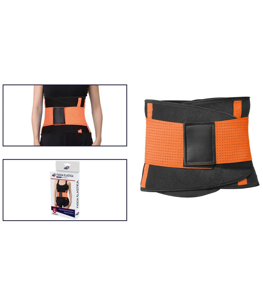 Trade Shop - Fascia Lombare Supporto Per La Schiena Cintura Di Sostegno Trainer Pancia Unisex - Arancione   Xl