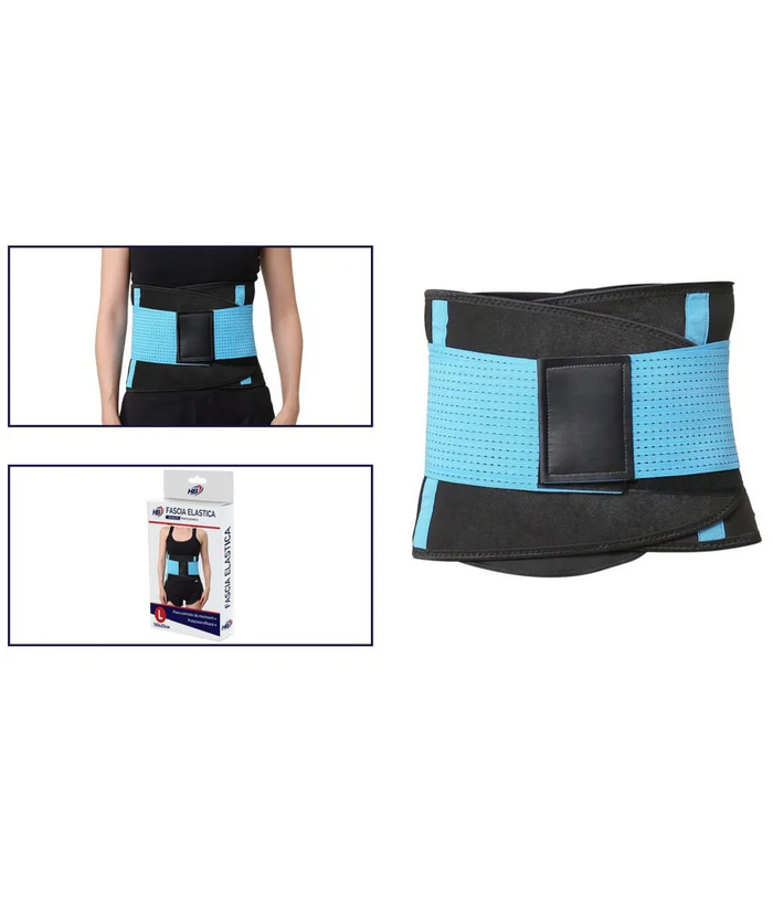 Trade Shop - Fascia Lombare Supporto Per La Schiena Cintura Di Sostegno Trainer Pancia Unisex - Celeste   Xl
