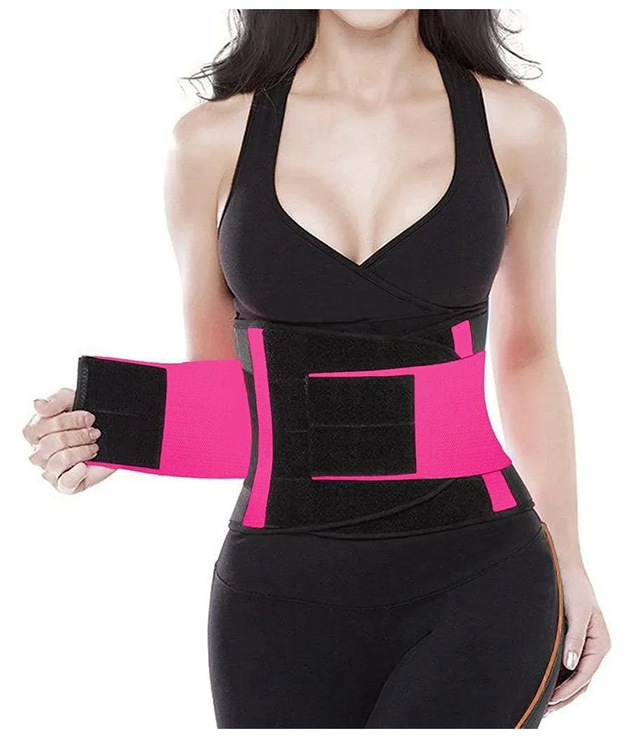 Trade Shop - Fascia Lombare Supporto Per La Schiena Cintura Di Sostegno Trainer Pancia Unisex - Fucsia   Xl