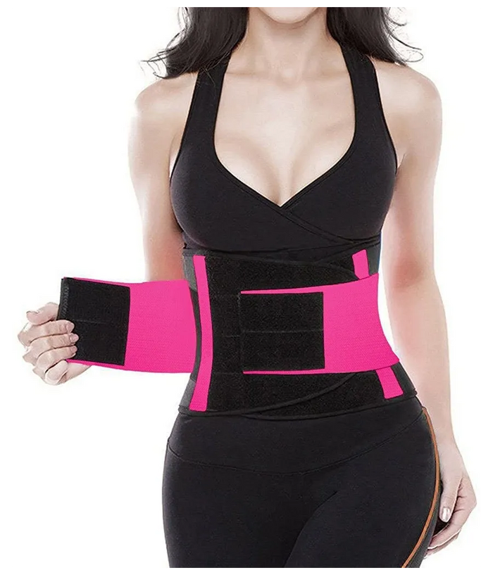 Trade Shop - Fascia Lombare Supporto Per La Schiena Cintura Di Sostegno Trainer Pancia Unisex - Fucsia   Xl