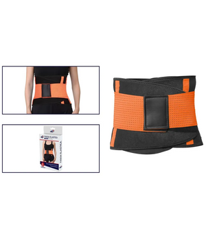 Trade Shop - Fascia Lombare Supporto Per La Schiena Cintura Di Sostegno Trainer Pancia Unisex - Arancione   L