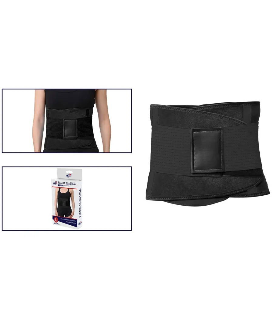 Trade Shop - Fascia Lombare Supporto Per La Schiena Cintura Di Sostegno Trainer Pancia Unisex - Nero   L