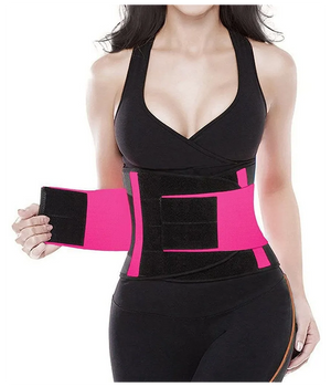 Trade Shop - Fascia Lombare Supporto Per La Schiena Cintura Di Sostegno Trainer Pancia Unisex - Fucsia   L