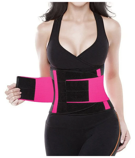 Trade Shop - Fascia Lombare Supporto Per La Schiena Cintura Di Sostegno Trainer Pancia Unisex - Fucsia   L