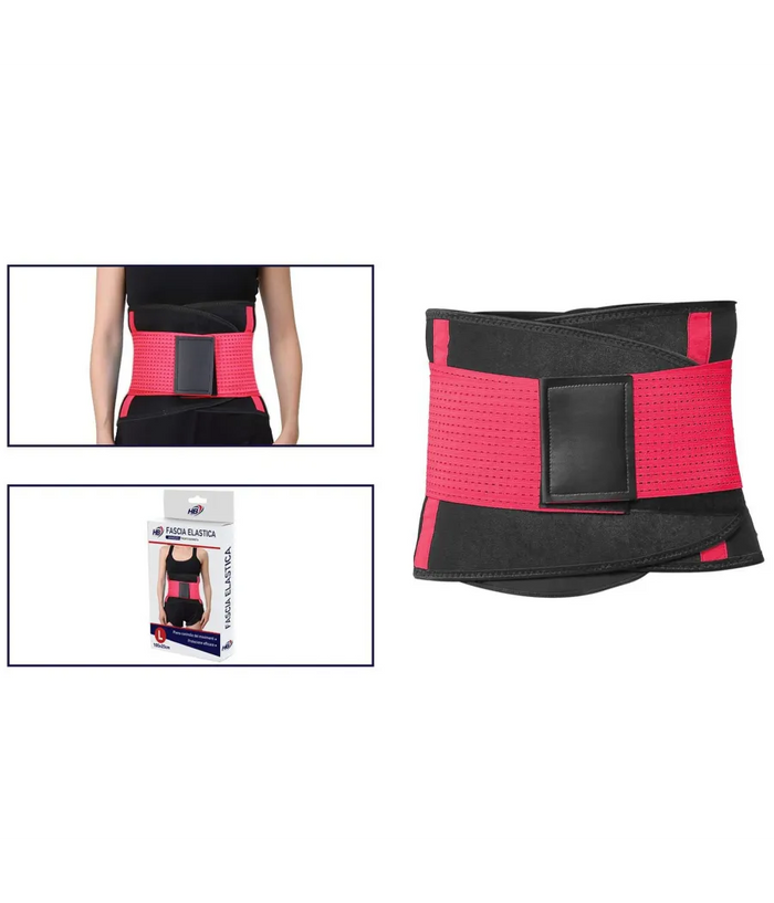 Trade Shop - Fascia Lombare Supporto Per La Schiena Cintura Di Sostegno Trainer Pancia Unisex - Rosso   L