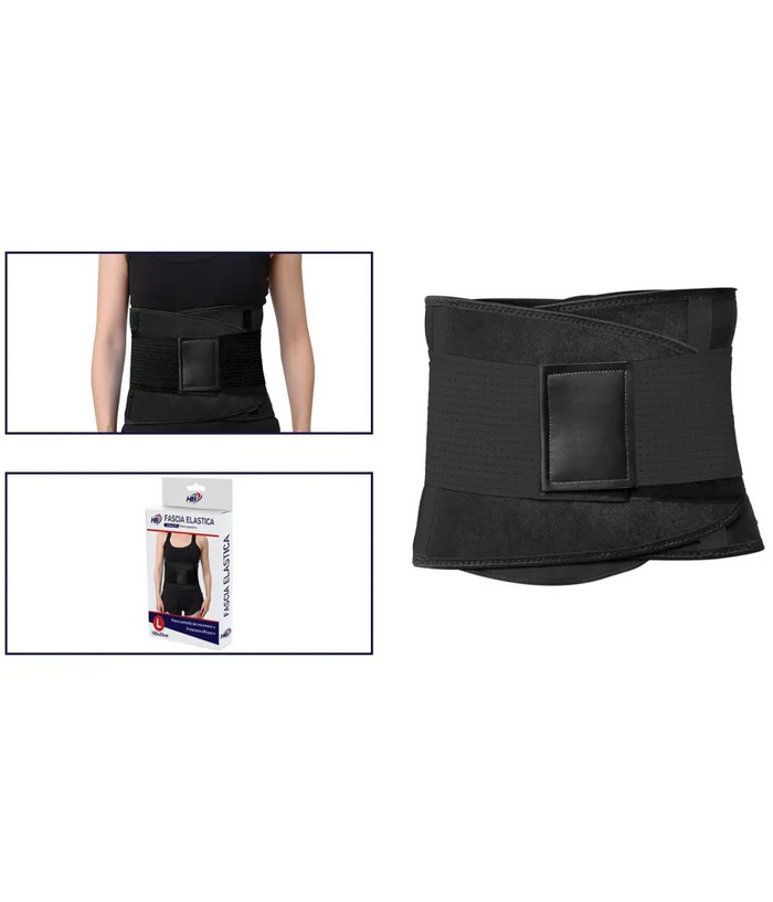 Trade Shop - Fascia Lombare Supporto Per La Schiena Cintura Di Sostegno Trainer Pancia Unisex - Nero   Xl