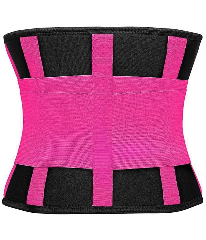Trade Shop - Fascia Lombare Supporto Per La Schiena Cintura Di Sostegno Trainer Pancia Unisex - Fucsia   L