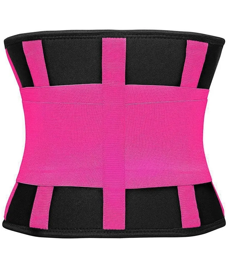 Trade Shop - Fascia Lombare Supporto Per La Schiena Cintura Di Sostegno Trainer Pancia Unisex - Fucsia   Xl