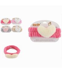 Fascia Per Capelli Doccia Shampoo Asciugamano Spugna Fiocco Cuore Colorato 69504         