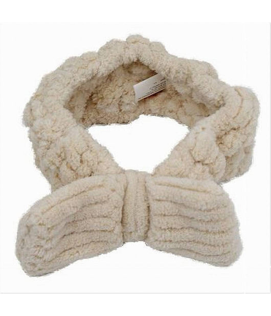 Fascia Per Capelli Doccia Shampoo Asciugamano Trucco Spugna Fiocco Beige 79621         