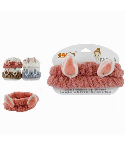Fascia Per Capelli Doccia Shampoo Trucco In Spugna Con Orecchie Animaletto 59688         