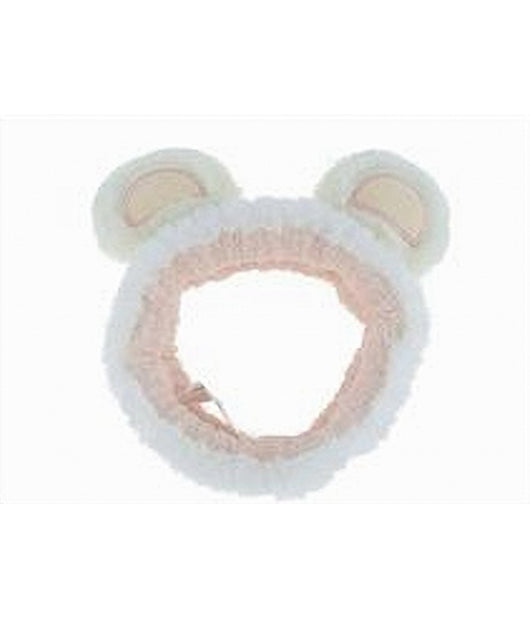 Fascia Per Capelli Doccia Shampoo Trucco Spugna Orecchie Orso Bianco Rosa 87252         
