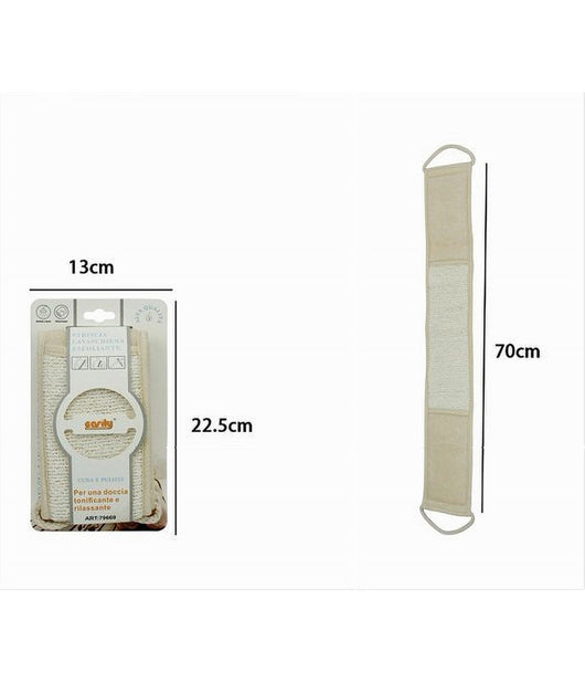 Fascia Spugna Lavaschiena Esfoliante Bagno Doccia Striscia Lava Schiena Beige 79669         