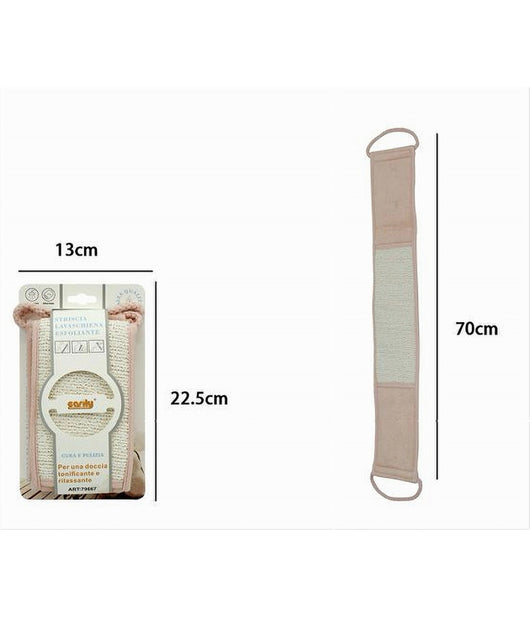 Fascia Spugna Lavaschiena Esfoliante Bagno Doccia Striscia Lava Schiena Rosa 79667         