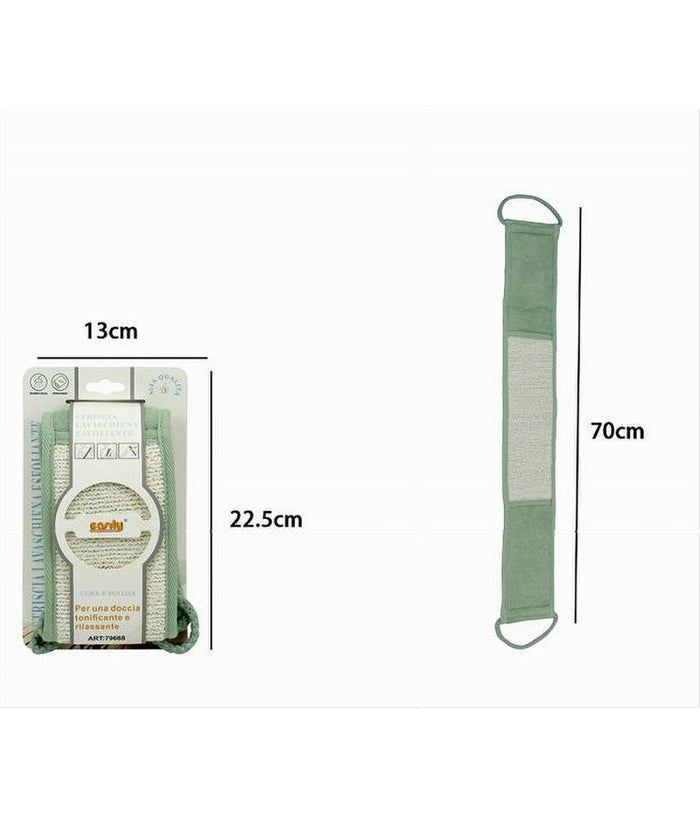 Fascia Spugna Lavaschiena Esfoliante Bagno Doccia Striscia Lava Schiena Verde 79668         