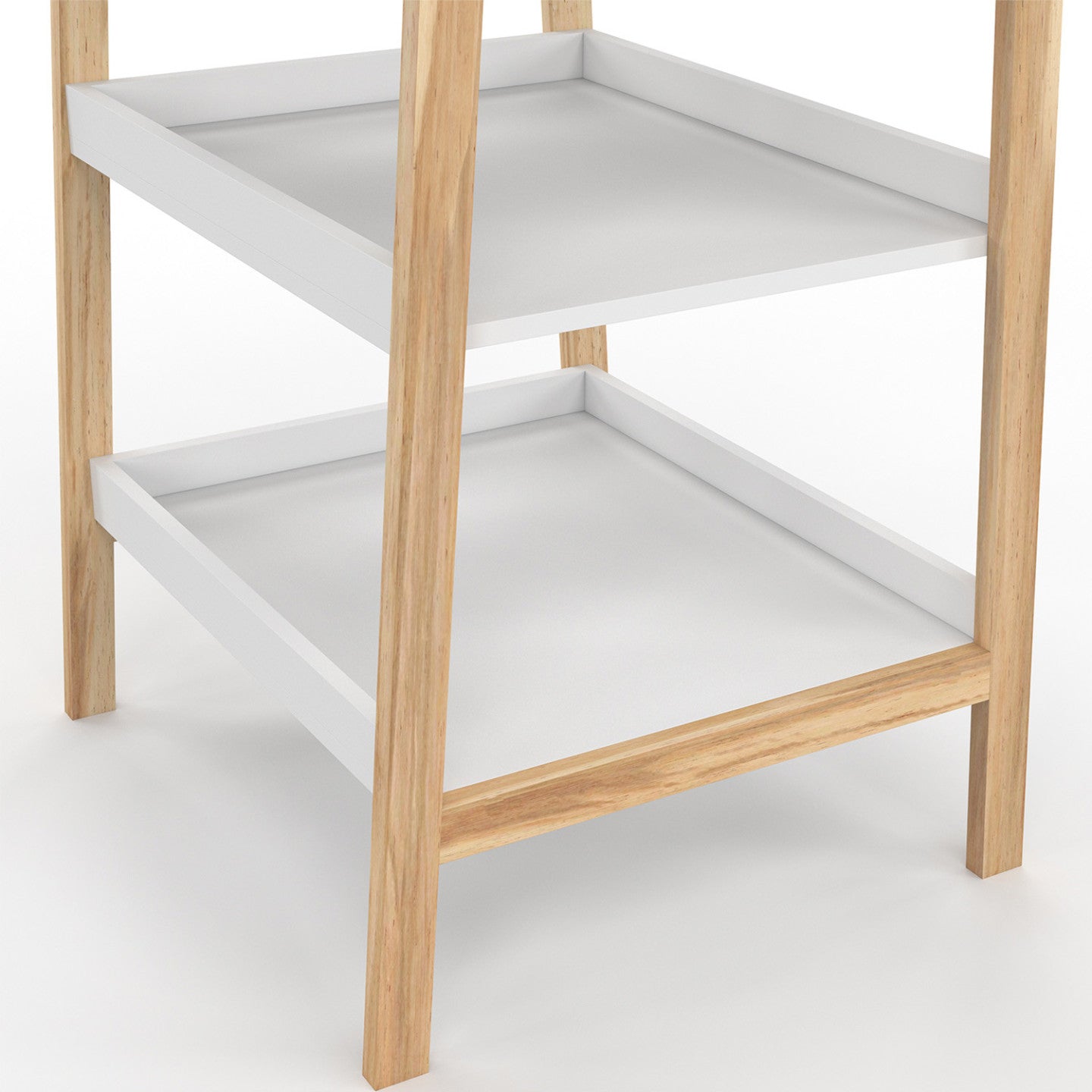 IDMarket - Fasciatoio MAHE con 2 ripiani in faggio e bianco