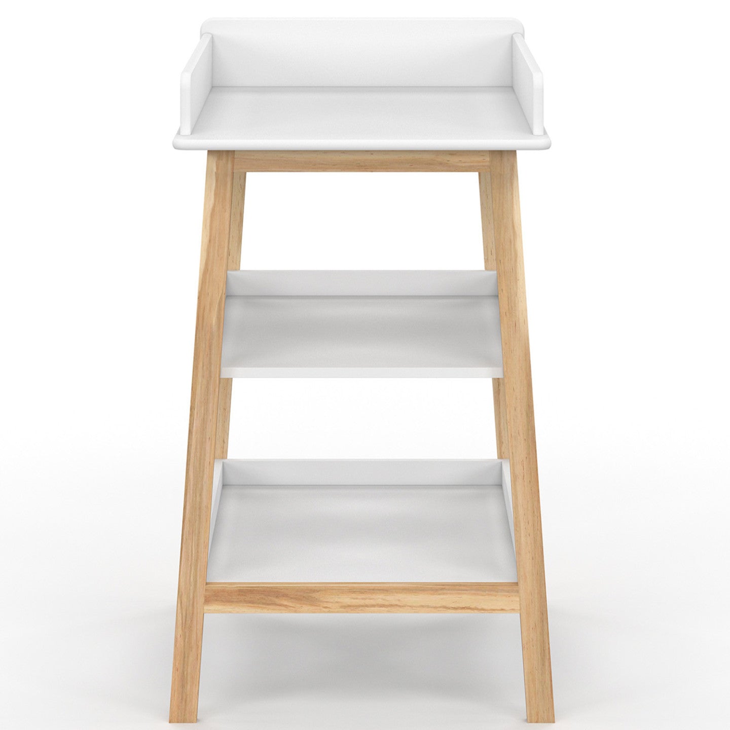 IDMarket - Fasciatoio MAHE con 2 ripiani in faggio e bianco