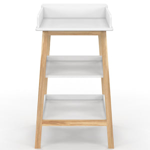 IDMarket - Fasciatoio MAHE con 2 ripiani in faggio e bianco