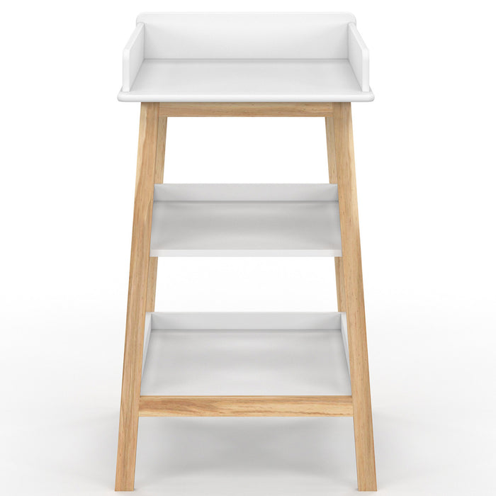 IDMarket - Fasciatoio MAHE con 2 ripiani in faggio e bianco