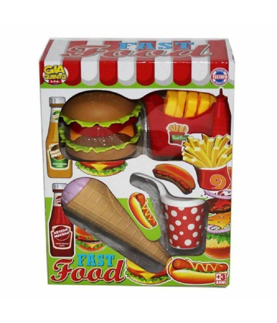 Fast Food Hamburger Patatine Cono Gelato Giocattolo Gioco Bambini         