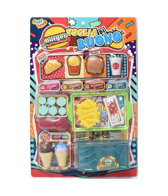 Fast Food Hamburger Patatine Cono Gelato Giocattolo Gioco Educativo Bambini         