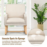 Sedia a dondolo per la camera dei bambini sedia a dondolo imbottita base in legno massello poltrona reclinabile moderna beige 20_0002283