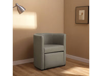 Poltrona + poggiapiedi Basma 64x58x70 cm colore Grigio chiaro